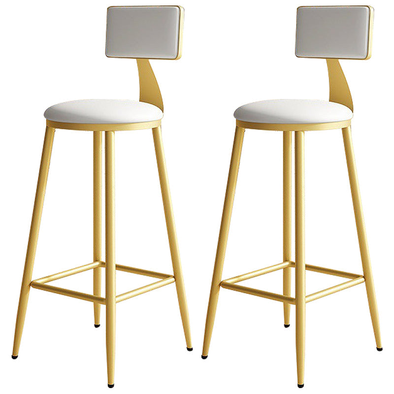 Home Matte Finish Upholstered Stools Glam Low Back Bar Stool White Set of 2 Bar Stool(30"H) Clearhalo 'Bar Furniture' 'Bar Stools' 'bar_stools' 'Furniture' 'furniture_bar_stools' 'Kitchen & Dining Furniture' 4961637