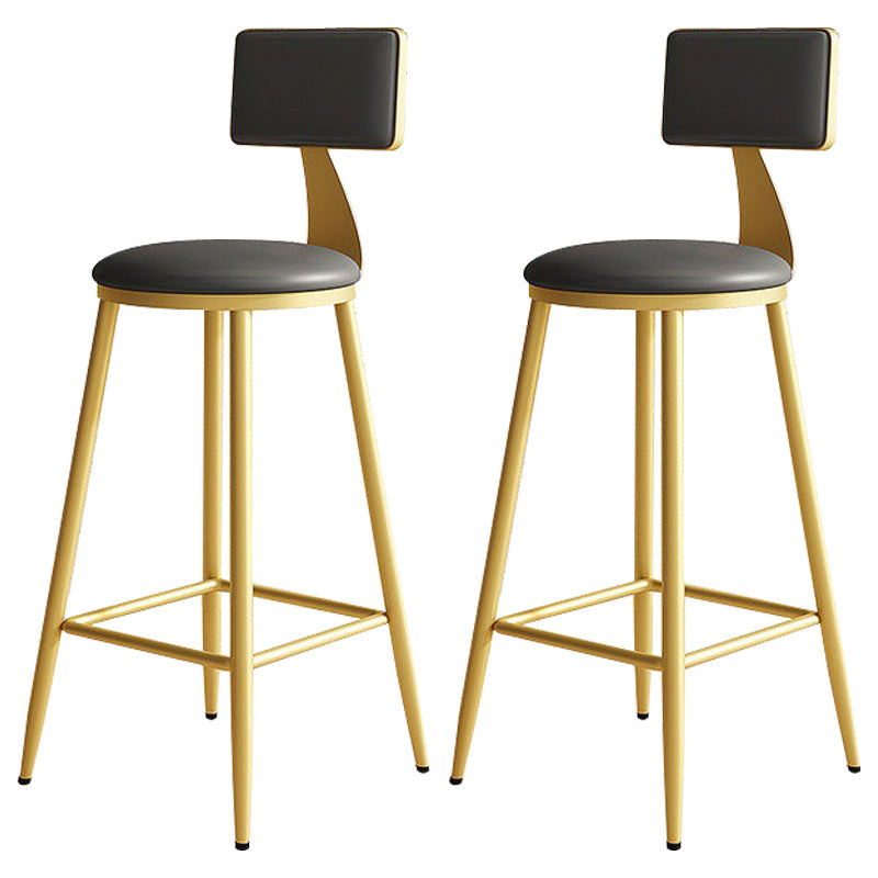 Home Matte Finish Upholstered Stools Glam Low Back Bar Stool Grey Set of 2 Counter Stool(26"H) Clearhalo 'Bar Furniture' 'Bar Stools' 'bar_stools' 'Furniture' 'furniture_bar_stools' 'Kitchen & Dining Furniture' 4961640