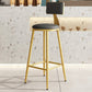 Home Matte Finish Upholstered Stools Glam Low Back Bar Stool Grey 1 Piece Bar Stool(30"H) Clearhalo 'Bar Furniture' 'Bar Stools' 'bar_stools' 'Furniture' 'furniture_bar_stools' 'Kitchen & Dining Furniture' 4961642