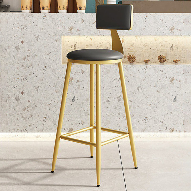 Home Matte Finish Upholstered Stools Glam Low Back Bar Stool Grey 1 Piece Bar Stool(30"H) Clearhalo 'Bar Furniture' 'Bar Stools' 'bar_stools' 'Furniture' 'furniture_bar_stools' 'Kitchen & Dining Furniture' 4961642