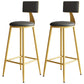 Home Matte Finish Upholstered Stools Glam Low Back Bar Stool Grey Set of 2 Bar Stool(30"H) Clearhalo 'Bar Furniture' 'Bar Stools' 'bar_stools' 'Furniture' 'furniture_bar_stools' 'Kitchen & Dining Furniture' 4961643