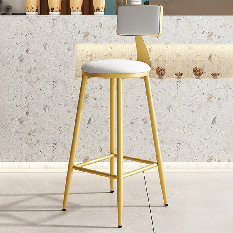 Home Matte Finish Upholstered Stools Glam Low Back Bar Stool Matte White 1 Piece Bar Stool(30"H) Clearhalo 'Bar Furniture' 'Bar Stools' 'bar_stools' 'Furniture' 'furniture_bar_stools' 'Kitchen & Dining Furniture' 4961645