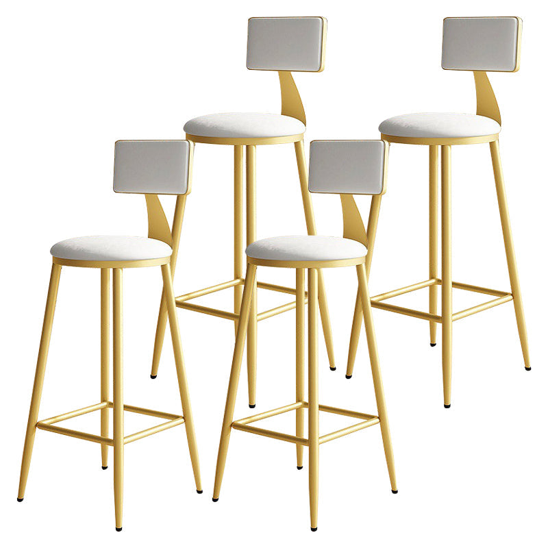 Home Matte Finish Upholstered Stools Glam Low Back Bar Stool Matte White Set of 4 Bar Stool(30"H) Clearhalo 'Bar Furniture' 'Bar Stools' 'bar_stools' 'Furniture' 'furniture_bar_stools' 'Kitchen & Dining Furniture' 4961647