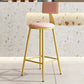 Home Matte Finish Upholstered Stools Glam Low Back Bar Stool Pink 1 Piece Counter Stool(26"H) Clearhalo 'Bar Furniture' 'Bar Stools' 'bar_stools' 'Furniture' 'furniture_bar_stools' 'Kitchen & Dining Furniture' 4961648