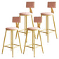 Home Matte Finish Upholstered Stools Glam Low Back Bar Stool Pink Set of 4 Counter Stool(26"H) Clearhalo 'Bar Furniture' 'Bar Stools' 'bar_stools' 'Furniture' 'furniture_bar_stools' 'Kitchen & Dining Furniture' 4961650