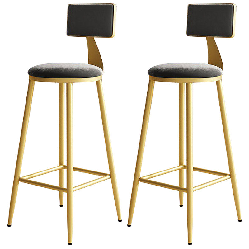 Home Matte Finish Upholstered Stools Glam Low Back Bar Stool Silver Gray Set of 2 Bar Stool(30"H) Clearhalo 'Bar Furniture' 'Bar Stools' 'bar_stools' 'Furniture' 'furniture_bar_stools' 'Kitchen & Dining Furniture' 4961652