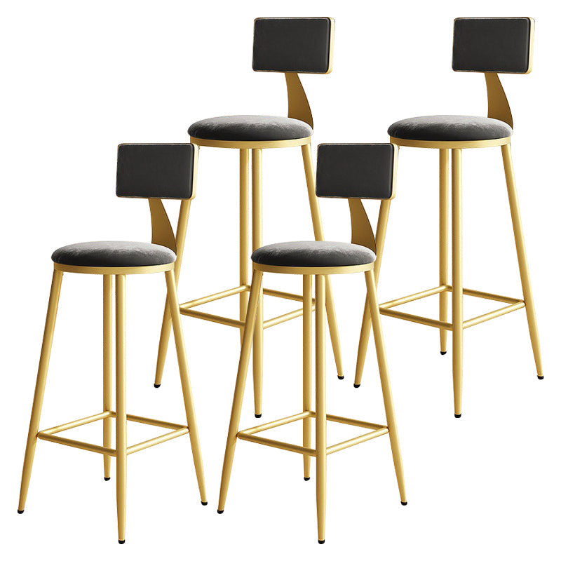 Home Matte Finish Upholstered Stools Glam Low Back Bar Stool Silver Gray Set of 4 Bar Stool(30"H) Clearhalo 'Bar Furniture' 'Bar Stools' 'bar_stools' 'Furniture' 'furniture_bar_stools' 'Kitchen & Dining Furniture' 4961653