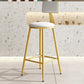 Home Matte Finish Upholstered Stools Glam Low Back Bar Stool Matte White 1 Piece Counter Stool(26"H) Clearhalo 'Bar Furniture' 'Bar Stools' 'bar_stools' 'Furniture' 'furniture_bar_stools' 'Kitchen & Dining Furniture' 4961654