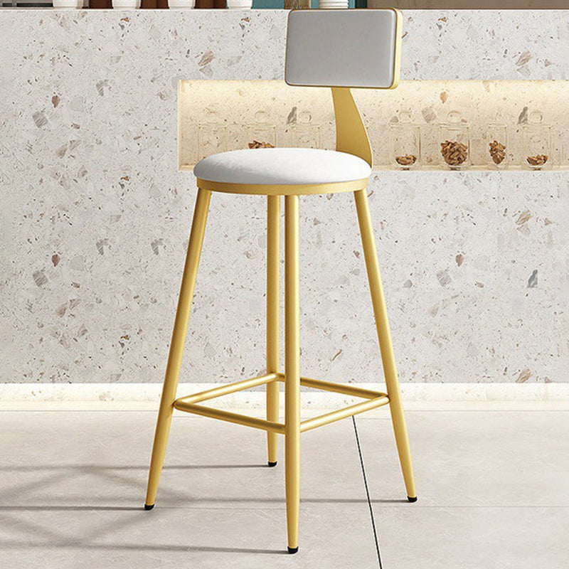 Home Matte Finish Upholstered Stools Glam Low Back Bar Stool Matte White 1 Piece Counter Stool(26"H) Clearhalo 'Bar Furniture' 'Bar Stools' 'bar_stools' 'Furniture' 'furniture_bar_stools' 'Kitchen & Dining Furniture' 4961654