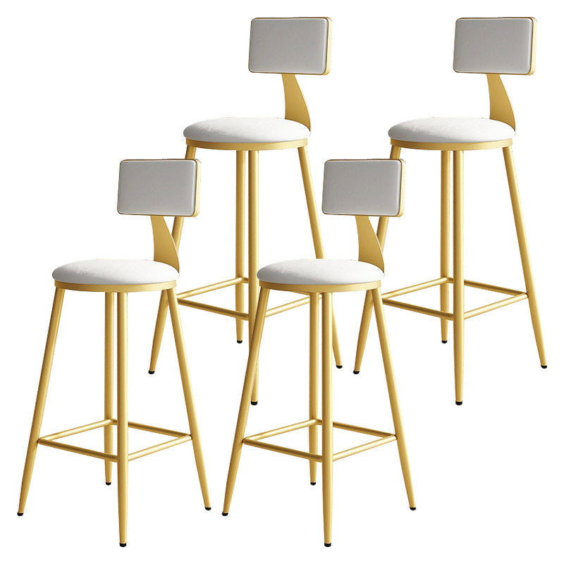 Home Matte Finish Upholstered Stools Glam Low Back Bar Stool Matte White Set of 4 Counter Stool(26"H) Clearhalo 'Bar Furniture' 'Bar Stools' 'bar_stools' 'Furniture' 'furniture_bar_stools' 'Kitchen & Dining Furniture' 4961656