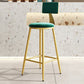 Home Matte Finish Upholstered Stools Glam Low Back Bar Stool Green 1 Piece Counter Stool(26"H) Clearhalo 'Bar Furniture' 'Bar Stools' 'bar_stools' 'Furniture' 'furniture_bar_stools' 'Kitchen & Dining Furniture' 4961657