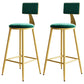 Home Matte Finish Upholstered Stools Glam Low Back Bar Stool Green Set of 2 Counter Stool(26"H) Clearhalo 'Bar Furniture' 'Bar Stools' 'bar_stools' 'Furniture' 'furniture_bar_stools' 'Kitchen & Dining Furniture' 4961658