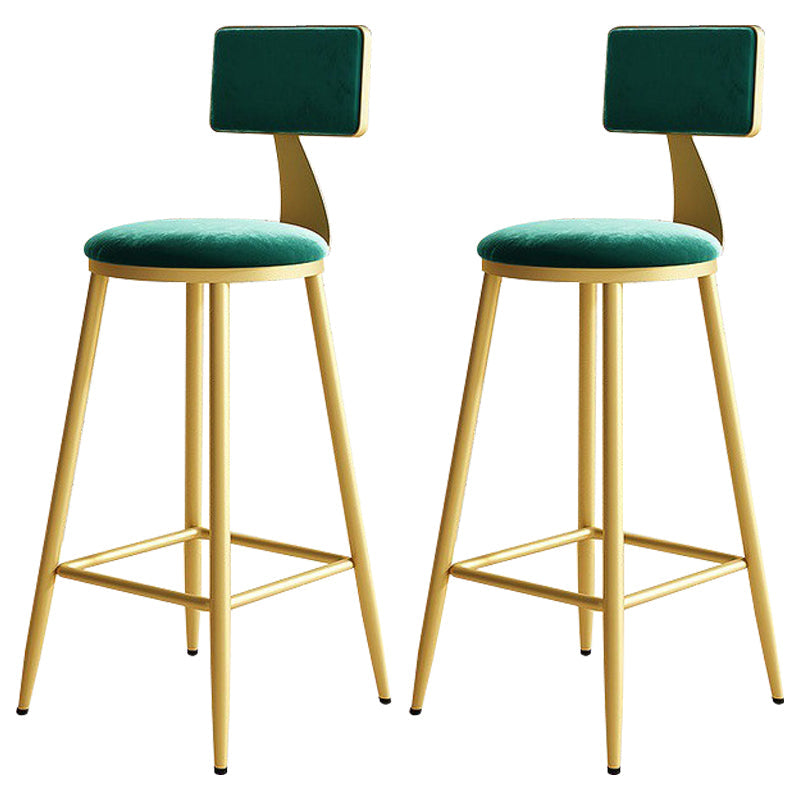 Home Matte Finish Upholstered Stools Glam Low Back Bar Stool Green Set of 2 Counter Stool(26"H) Clearhalo 'Bar Furniture' 'Bar Stools' 'bar_stools' 'Furniture' 'furniture_bar_stools' 'Kitchen & Dining Furniture' 4961658