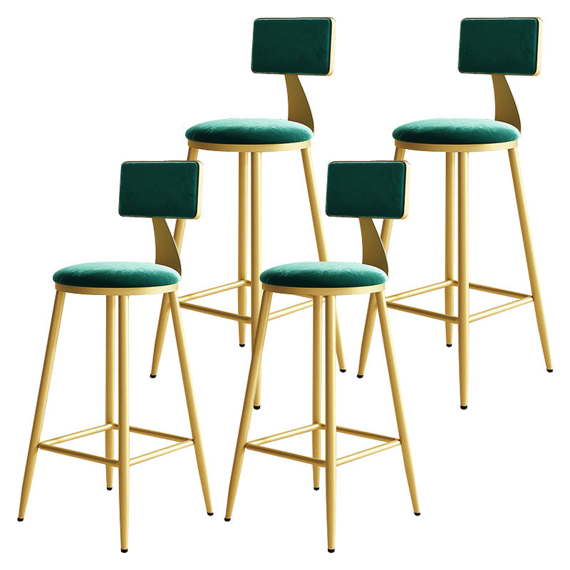 Home Matte Finish Upholstered Stools Glam Low Back Bar Stool Green Set of 4 Counter Stool(26"H) Clearhalo 'Bar Furniture' 'Bar Stools' 'bar_stools' 'Furniture' 'furniture_bar_stools' 'Kitchen & Dining Furniture' 4961659