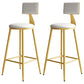 Home Matte Finish Upholstered Stools Glam Low Back Bar Stool White Set of 2 Counter Stool(26"H) Clearhalo 'Bar Furniture' 'Bar Stools' 'bar_stools' 'Furniture' 'furniture_bar_stools' 'Kitchen & Dining Furniture' 4961661