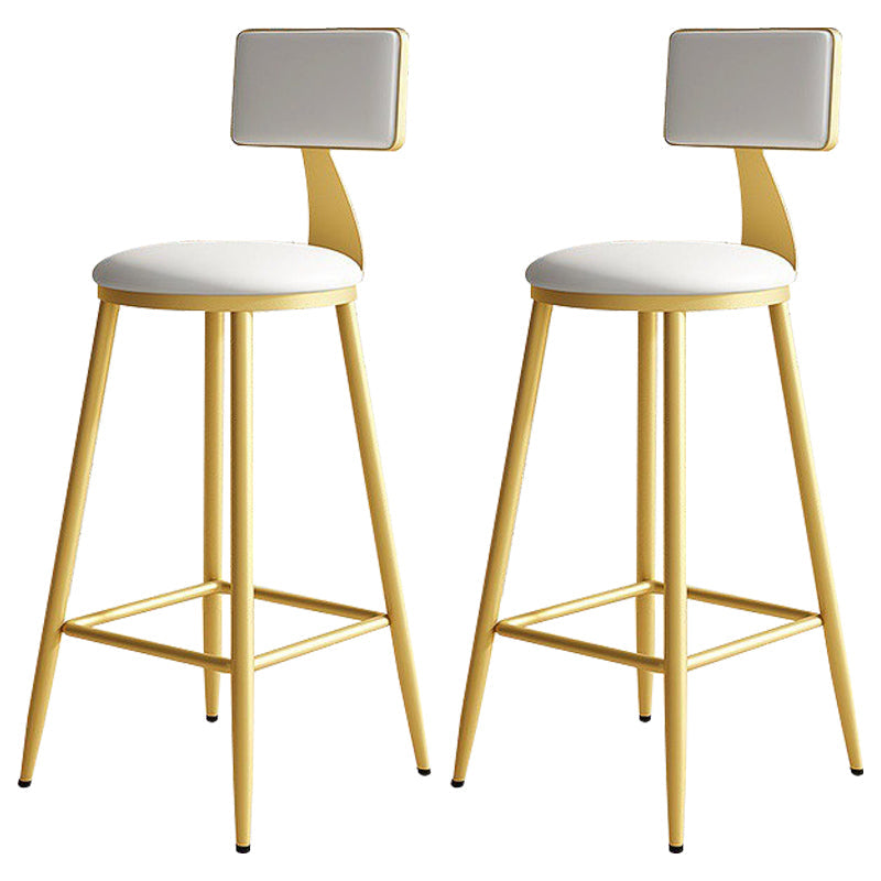 Home Matte Finish Upholstered Stools Glam Low Back Bar Stool White Set of 2 Counter Stool(26"H) Clearhalo 'Bar Furniture' 'Bar Stools' 'bar_stools' 'Furniture' 'furniture_bar_stools' 'Kitchen & Dining Furniture' 4961661