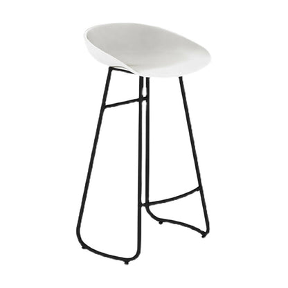 Industrial Armless Backrest Counter Stool Iron Cafe Bar Stool with Acrylic Seat and Pedal White 1 Piece Clearhalo 'Bar Furniture' 'Bar Stools' 'bar_stools' 'furn' 'furn_bar_stools' 'Furniture' 'furniture_bar_stools' 'Kitchen & Dining Furniture' 4961706