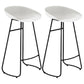 Industrial Armless Backrest Counter Stool Iron Cafe Bar Stool with Acrylic Seat and Pedal White 2 Piece Set Clearhalo 'Bar Furniture' 'Bar Stools' 'bar_stools' 'furn' 'furn_bar_stools' 'Furniture' 'furniture_bar_stools' 'Kitchen & Dining Furniture' 4961708
