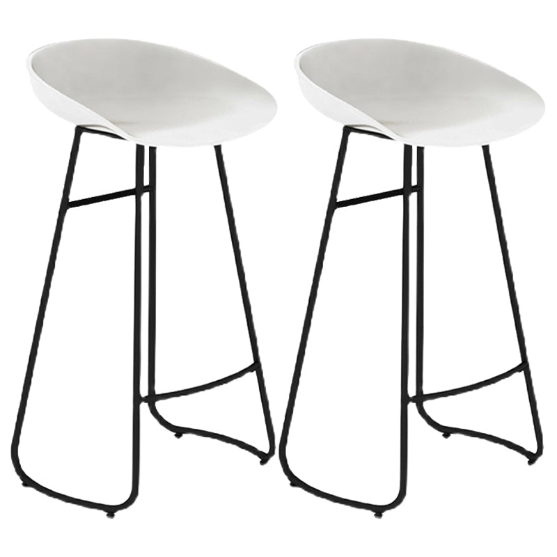 Industrial Armless Backrest Counter Stool Iron Cafe Bar Stool with Acrylic Seat and Pedal White 2 Piece Set Clearhalo 'Bar Furniture' 'Bar Stools' 'bar_stools' 'furn' 'furn_bar_stools' 'Furniture' 'furniture_bar_stools' 'Kitchen & Dining Furniture' 4961708