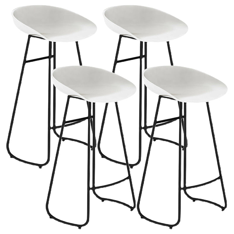 Industrial Armless Backrest Counter Stool Iron Cafe Bar Stool with Acrylic Seat and Pedal White 4 Piece Set Clearhalo 'Bar Furniture' 'Bar Stools' 'bar_stools' 'furn' 'furn_bar_stools' 'Furniture' 'furniture_bar_stools' 'Kitchen & Dining Furniture' 4961709
