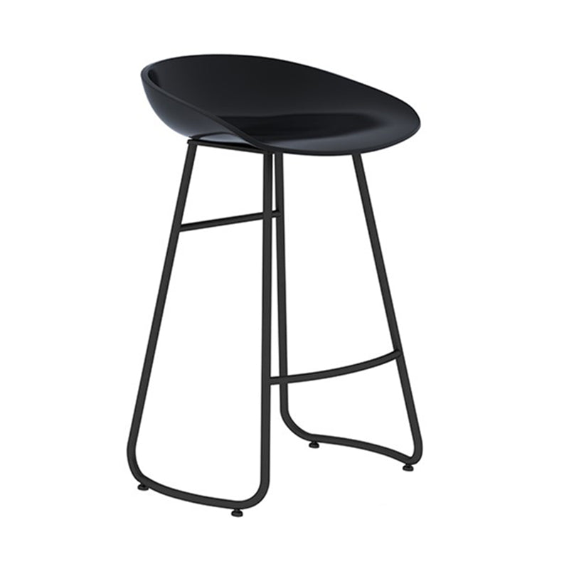 Industrial Armless Backrest Counter Stool Iron Cafe Bar Stool with Acrylic Seat and Pedal Black 1 Piece Clearhalo 'Bar Furniture' 'Bar Stools' 'bar_stools' 'furn' 'furn_bar_stools' 'Furniture' 'furniture_bar_stools' 'Kitchen & Dining Furniture' 4961711