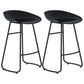 Industrial Armless Backrest Counter Stool Iron Cafe Bar Stool with Acrylic Seat and Pedal Black 2 Piece Set Clearhalo 'Bar Furniture' 'Bar Stools' 'bar_stools' 'furn' 'furn_bar_stools' 'Furniture' 'furniture_bar_stools' 'Kitchen & Dining Furniture' 4961713