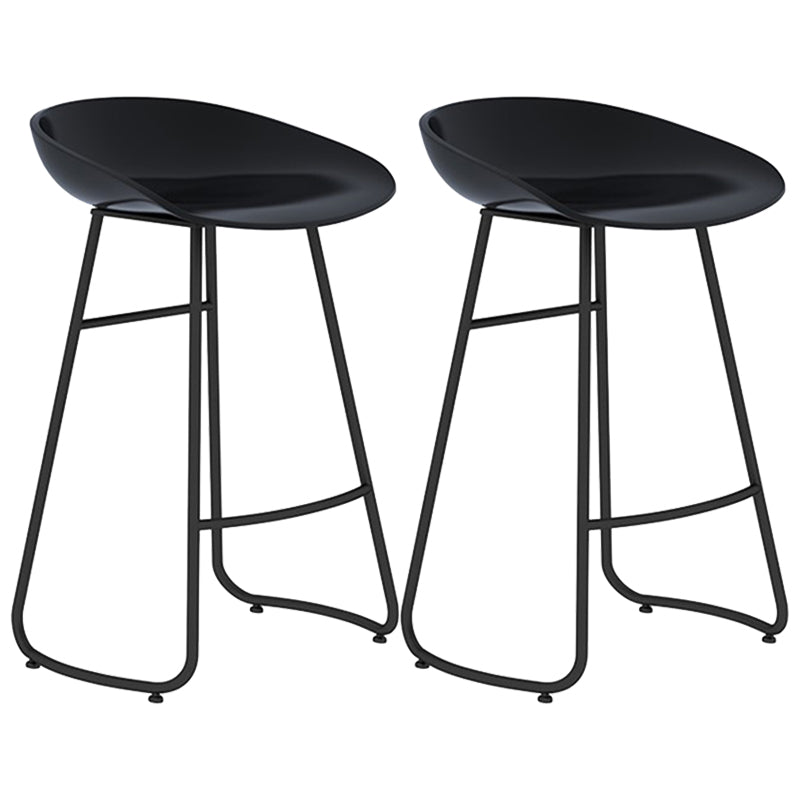Industrial Armless Backrest Counter Stool Iron Cafe Bar Stool with Acrylic Seat and Pedal Black 2 Piece Set Clearhalo 'Bar Furniture' 'Bar Stools' 'bar_stools' 'furn' 'furn_bar_stools' 'Furniture' 'furniture_bar_stools' 'Kitchen & Dining Furniture' 4961713