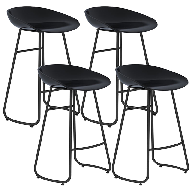 Industrial Armless Backrest Counter Stool Iron Cafe Bar Stool with Acrylic Seat and Pedal Black 4 Piece Set Clearhalo 'Bar Furniture' 'Bar Stools' 'bar_stools' 'furn' 'furn_bar_stools' 'Furniture' 'furniture_bar_stools' 'Kitchen & Dining Furniture' 4961715