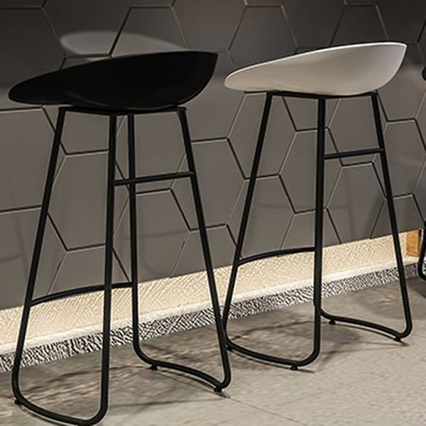 Industrial Armless Backrest Counter Stool Iron Cafe Bar Stool with Acrylic Seat and Pedal Clearhalo 'Bar Furniture' 'Bar Stools' 'bar_stools' 'furn' 'furn_bar_stools' 'Furniture' 'furniture_bar_stools' 'Kitchen & Dining Furniture' 4961718