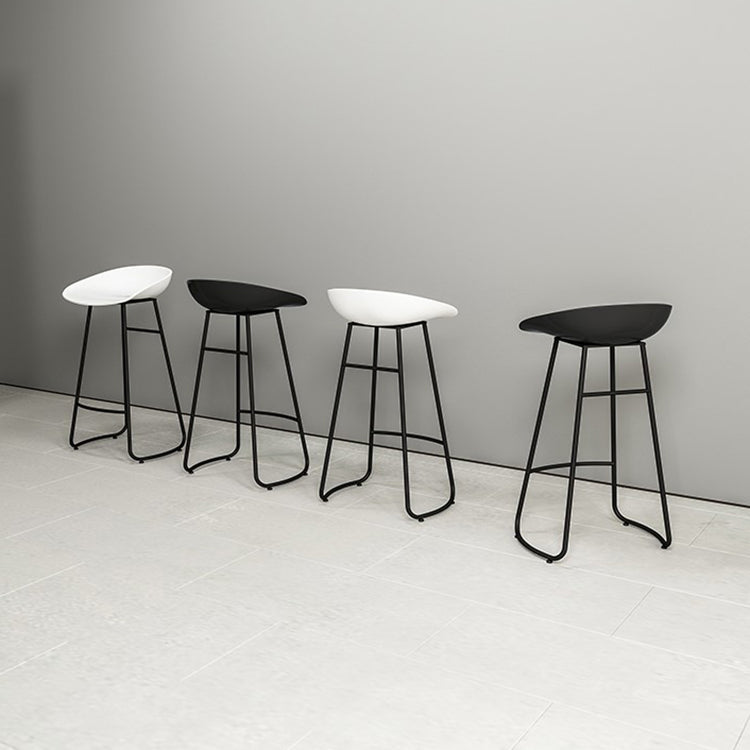 Industrial Armless Backrest Counter Stool Iron Cafe Bar Stool with Acrylic Seat and Pedal Clearhalo 'Bar Furniture' 'Bar Stools' 'bar_stools' 'furn' 'furn_bar_stools' 'Furniture' 'furniture_bar_stools' 'Kitchen & Dining Furniture' 4961720