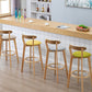 Contemporary Matte Finish Solid Wood Bar Stool Milk Tea Shop Footrest Stool Clearhalo 'Bar Furniture' 'Bar Stools' 'bar_stools' 'furn' 'furn_bar_stools' 'Furniture' 'furniture_bar_stools' 'Kitchen & Dining Furniture' 4961729