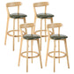 Contemporary Matte Finish Solid Wood Bar Stool Milk Tea Shop Footrest Stool Army Green Natural 4 Piece Set Clearhalo 'Bar Furniture' 'Bar Stools' 'bar_stools' 'furn' 'furn_bar_stools' 'Furniture' 'furniture_bar_stools' 'Kitchen & Dining Furniture' 4961730