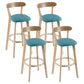 Contemporary Matte Finish Solid Wood Bar Stool Milk Tea Shop Footrest Stool Mint Green Natural 4 Piece Set Clearhalo 'Bar Furniture' 'Bar Stools' 'bar_stools' 'furn' 'furn_bar_stools' 'Furniture' 'furniture_bar_stools' 'Kitchen & Dining Furniture' 4961733