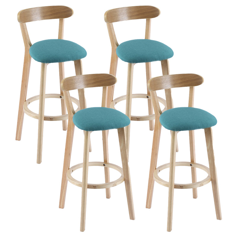 Contemporary Matte Finish Solid Wood Bar Stool Milk Tea Shop Footrest Stool Mint Green Natural 4 Piece Set Clearhalo 'Bar Furniture' 'Bar Stools' 'bar_stools' 'furn' 'furn_bar_stools' 'Furniture' 'furniture_bar_stools' 'Kitchen & Dining Furniture' 4961733