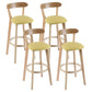 Contemporary Matte Finish Solid Wood Bar Stool Milk Tea Shop Footrest Stool Yellow Natural 4 Piece Set Clearhalo 'Bar Furniture' 'Bar Stools' 'bar_stools' 'furn' 'furn_bar_stools' 'Furniture' 'furniture_bar_stools' 'Kitchen & Dining Furniture' 4961736