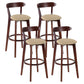 Contemporary Matte Finish Solid Wood Bar Stool Milk Tea Shop Footrest Stool Khaki Brown 4 Piece Set Clearhalo 'Bar Furniture' 'Bar Stools' 'bar_stools' 'furn' 'furn_bar_stools' 'Furniture' 'furniture_bar_stools' 'Kitchen & Dining Furniture' 4961738