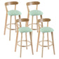 Contemporary Matte Finish Solid Wood Bar Stool Milk Tea Shop Footrest Stool Light Green Natural 4 Piece Set Clearhalo 'Bar Furniture' 'Bar Stools' 'bar_stools' 'furn' 'furn_bar_stools' 'Furniture' 'furniture_bar_stools' 'Kitchen & Dining Furniture' 4961740