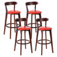 Contemporary Matte Finish Solid Wood Bar Stool Milk Tea Shop Footrest Stool Red Brown 4 Piece Set Clearhalo 'Bar Furniture' 'Bar Stools' 'bar_stools' 'furn' 'furn_bar_stools' 'Furniture' 'furniture_bar_stools' 'Kitchen & Dining Furniture' 4961742
