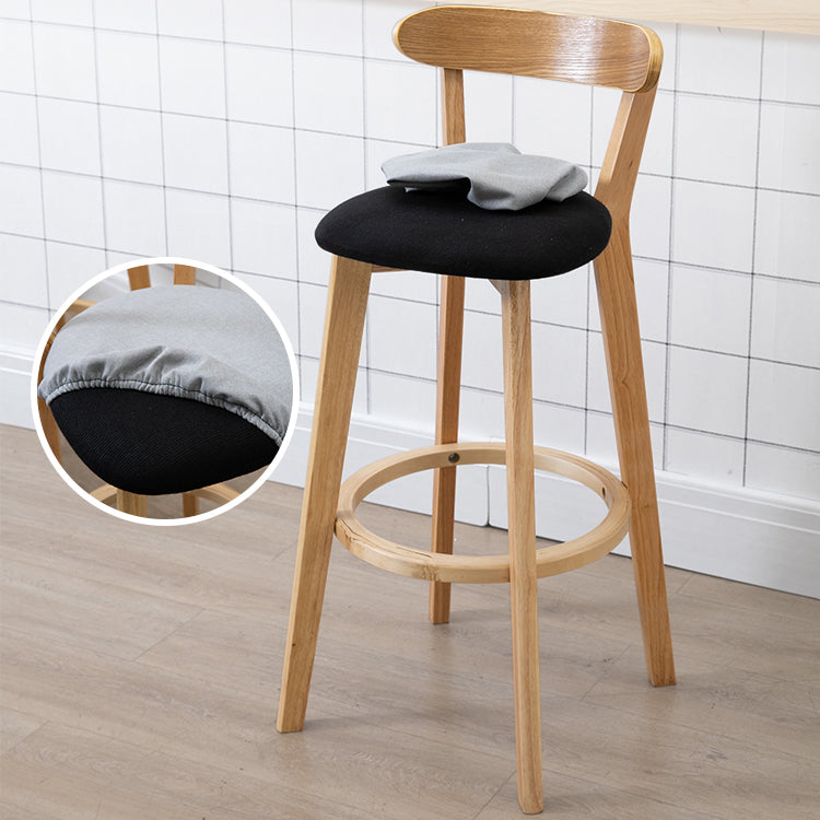 Contemporary Matte Finish Solid Wood Bar Stool Milk Tea Shop Footrest Stool Clearhalo 'Bar Furniture' 'Bar Stools' 'bar_stools' 'furn' 'furn_bar_stools' 'Furniture' 'furniture_bar_stools' 'Kitchen & Dining Furniture' 4961743