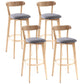 Contemporary Matte Finish Solid Wood Bar Stool Milk Tea Shop Footrest Stool Grey Natural 4 Piece Set Clearhalo 'Bar Furniture' 'Bar Stools' 'bar_stools' 'furn' 'furn_bar_stools' 'Furniture' 'furniture_bar_stools' 'Kitchen & Dining Furniture' 4961744