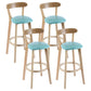 Contemporary Matte Finish Solid Wood Bar Stool Milk Tea Shop Footrest Stool Aqua Natural 4 Piece Set Clearhalo 'Bar Furniture' 'Bar Stools' 'bar_stools' 'furn' 'furn_bar_stools' 'Furniture' 'furniture_bar_stools' 'Kitchen & Dining Furniture' 4961745