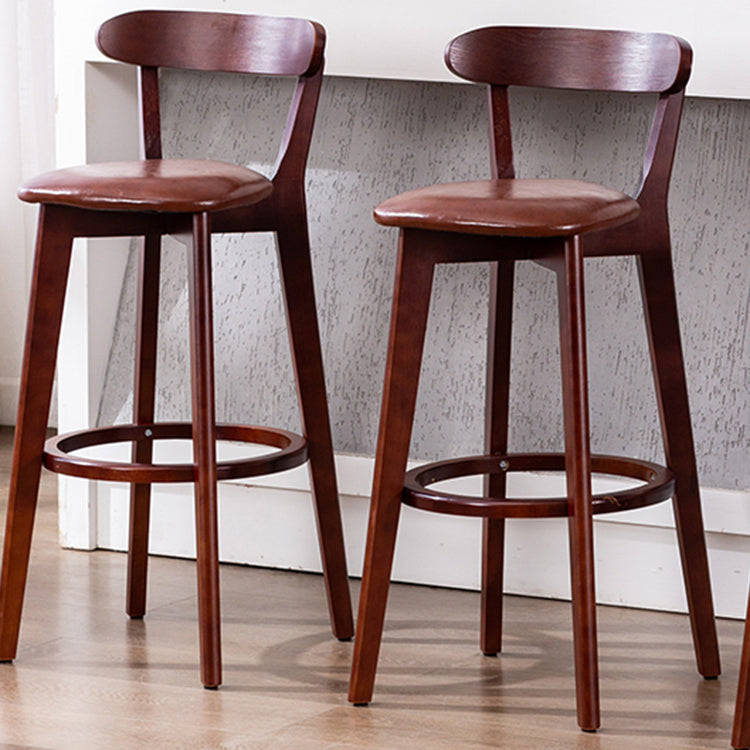 Contemporary Matte Finish Solid Wood Bar Stool Milk Tea Shop Footrest Stool Clearhalo 'Bar Furniture' 'Bar Stools' 'bar_stools' 'furn' 'furn_bar_stools' 'Furniture' 'furniture_bar_stools' 'Kitchen & Dining Furniture' 4961746