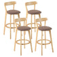 Contemporary Matte Finish Solid Wood Bar Stool Milk Tea Shop Footrest Stool Coffee Natural 4 Piece Set Clearhalo 'Bar Furniture' 'Bar Stools' 'bar_stools' 'furn' 'furn_bar_stools' 'Furniture' 'furniture_bar_stools' 'Kitchen & Dining Furniture' 4961750