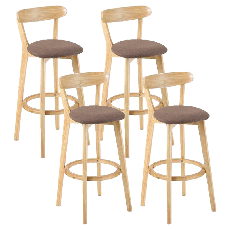 Contemporary Matte Finish Solid Wood Bar Stool Milk Tea Shop Footrest Stool Coffee Natural 4 Piece Set Clearhalo 'Bar Furniture' 'Bar Stools' 'bar_stools' 'furn' 'furn_bar_stools' 'Furniture' 'furniture_bar_stools' 'Kitchen & Dining Furniture' 4961750