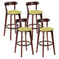 Contemporary Matte Finish Solid Wood Bar Stool Milk Tea Shop Footrest Stool Green Brown 4 Piece Set Clearhalo 'Bar Furniture' 'Bar Stools' 'bar_stools' 'furn' 'furn_bar_stools' 'Furniture' 'furniture_bar_stools' 'Kitchen & Dining Furniture' 4961752