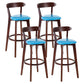 Contemporary Matte Finish Solid Wood Bar Stool Milk Tea Shop Footrest Stool Sky Blue Brown 4 Piece Set Clearhalo 'Bar Furniture' 'Bar Stools' 'bar_stools' 'furn' 'furn_bar_stools' 'Furniture' 'furniture_bar_stools' 'Kitchen & Dining Furniture' 4961754