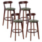 Contemporary Matte Finish Solid Wood Bar Stool Milk Tea Shop Footrest Stool Army Green Brown 4 Piece Set Clearhalo 'Bar Furniture' 'Bar Stools' 'bar_stools' 'furn' 'furn_bar_stools' 'Furniture' 'furniture_bar_stools' 'Kitchen & Dining Furniture' 4961755