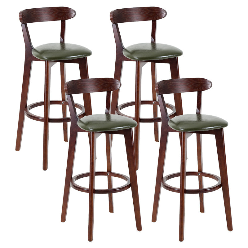 Contemporary Matte Finish Solid Wood Bar Stool Milk Tea Shop Footrest Stool Army Green Brown 4 Piece Set Clearhalo 'Bar Furniture' 'Bar Stools' 'bar_stools' 'furn' 'furn_bar_stools' 'Furniture' 'furniture_bar_stools' 'Kitchen & Dining Furniture' 4961755