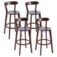 Contemporary Matte Finish Solid Wood Bar Stool Milk Tea Shop Footrest Stool Wood Brown 4 Piece Set Clearhalo 'Bar Furniture' 'Bar Stools' 'bar_stools' 'furn' 'furn_bar_stools' 'Furniture' 'furniture_bar_stools' 'Kitchen & Dining Furniture' 4961756