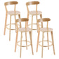 Contemporary Matte Finish Solid Wood Bar Stool Milk Tea Shop Footrest Stool Wood Natural 4 Piece Set Clearhalo 'Bar Furniture' 'Bar Stools' 'bar_stools' 'furn' 'furn_bar_stools' 'Furniture' 'furniture_bar_stools' 'Kitchen & Dining Furniture' 4961757
